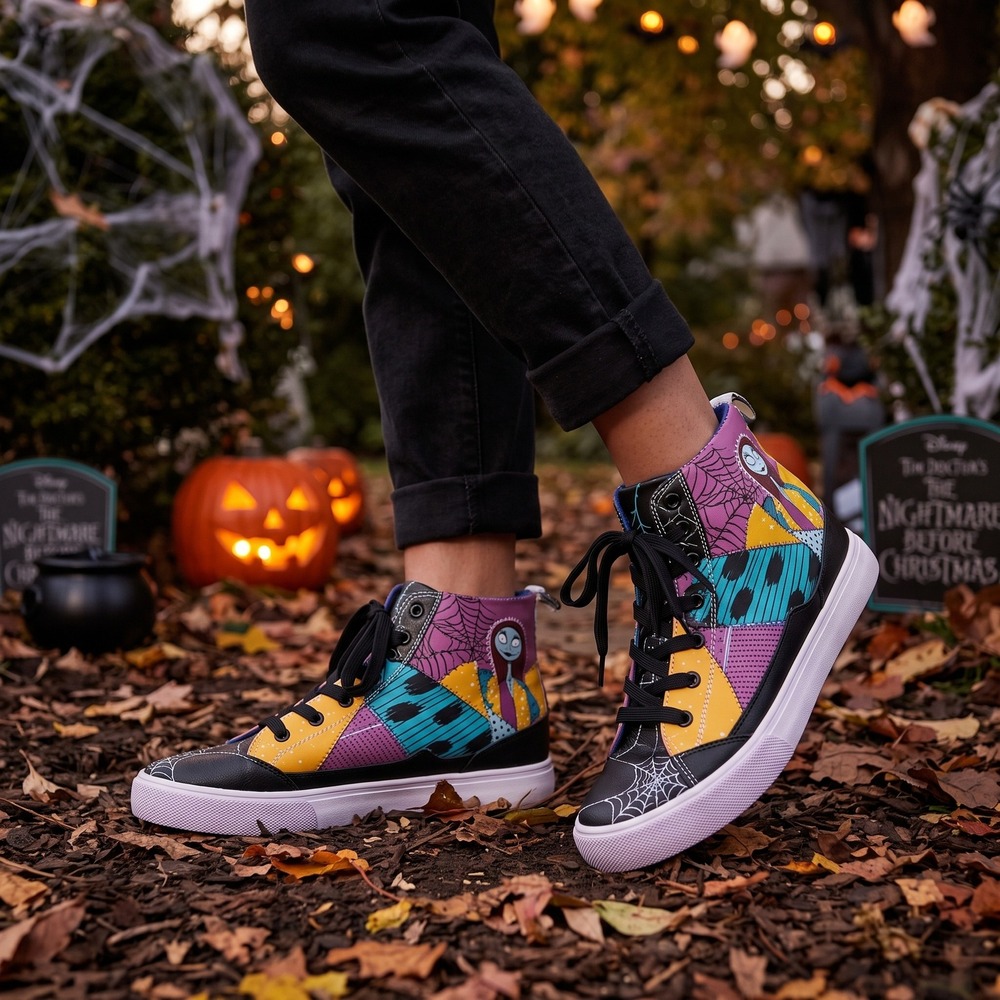 Disney Nightmare Before Christmas Sally Patchwork High Top Sneakers Women's 7
